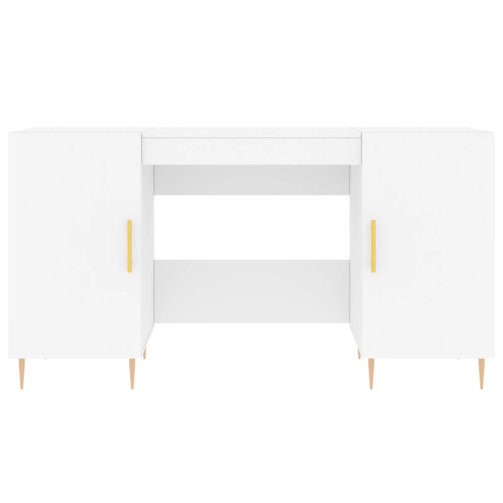 Desk White 140x50x75 cm Engineered Wood